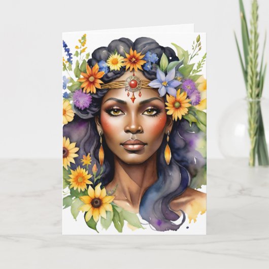 Beltane Summer Goddess Floral Wicca Sabbat  シーズンカード (正面)