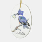 Belted Kingfisher – 鳥、自然 セラミックオーナメント (左)