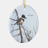 Belted Kingfisher Bird Ornament  セラミックオーナメント (右)