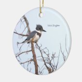 Belted Kingfisher Bird Ornament  セラミックオーナメント (左)