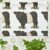 「Beltie」ベルトを付けられたギャロウェー キッチンタオル (折り畳み)