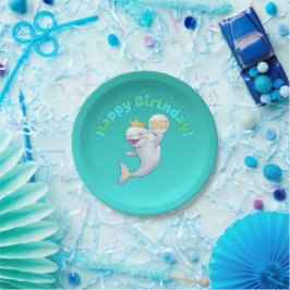 Beluga Boo Happy Birthday 7" Paper Plate ペーパープレート
