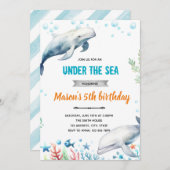 Beluga Whale birthday invitation 招待状 (正面/裏面)