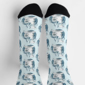 Beluga Whale Blue ソックス (上部)
