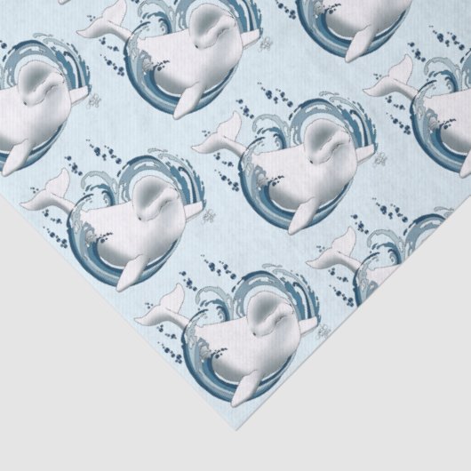 Beluga Whale Blue 薄葉紙 (詳細)