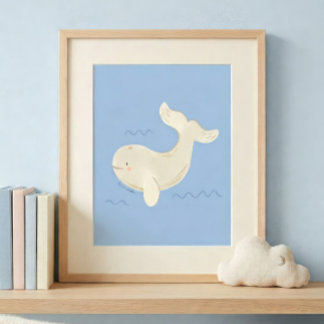 Beluga Whale Nursery Art Print | Go With the Flow  フォトプリント