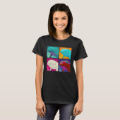 Beluga Whale Pop Illustration Colorful Animal Men Tシャツ (正面フル)