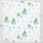Beluga Whale Scrapbook Paper (正面/裏面)