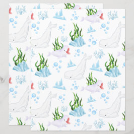 Beluga Whale Scrapbook Paper