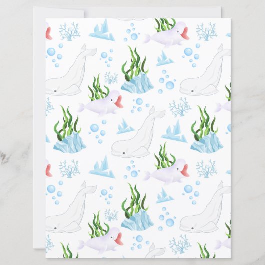 Beluga Whale Scrapbook Paper (正面)