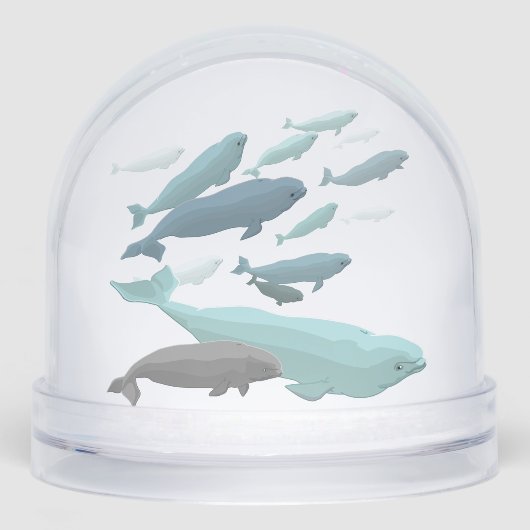 Beluga Whale Snow Globe Custom Whale Snow Globe (正面)