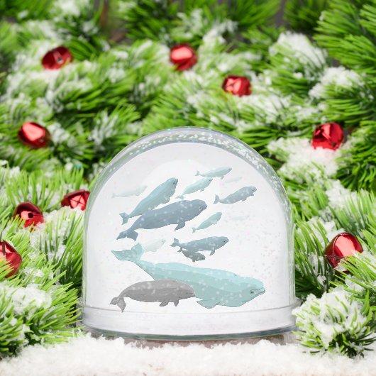 Beluga Whale Snow Globe Custom Whale Snow Globe (クリスマス)