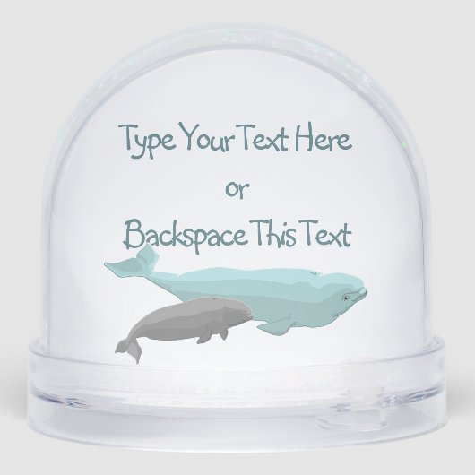 Beluga Whale Snow Globe Custom Whale Snow Globe (裏面)