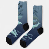 Beluga Whale Socks  Whale Art Socks Customize ソックス (左)