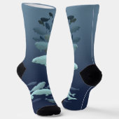 Beluga Whale Socks  Whale Art Socks Customize ソックス (傾斜あり)