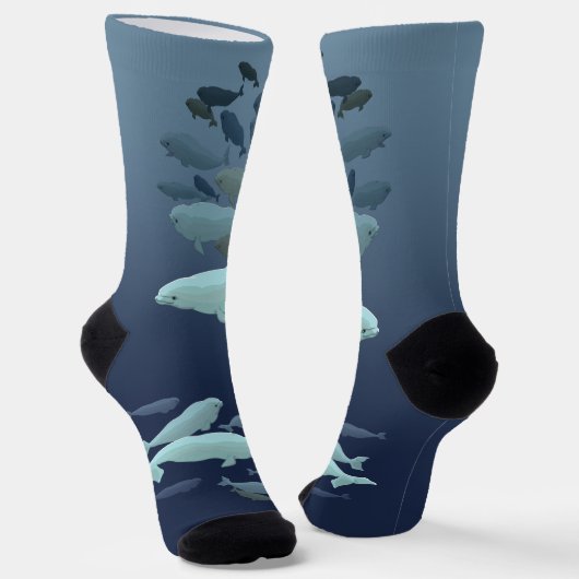 Beluga Whale Socks  Whale Art Socks Customize ソックス (傾斜あり)