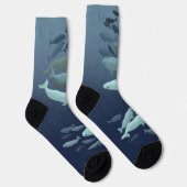 Beluga Whale Socks  Whale Art Socks Customize ソックス (右)