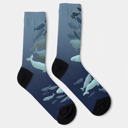 Beluga Whale Socks Whale Art Socks Customize ソックス (右)