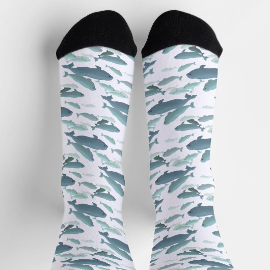 Beluga Whale Socks Whale Art Socks Customize ソックス (上部)
