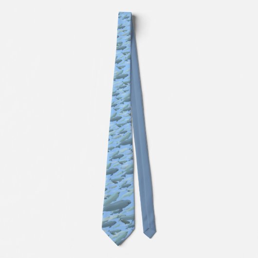 Beluga Whale Ties Blue Beluga Whales Neckties ネクタイ (正面)