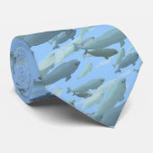 Beluga Whale Ties Blue Beluga Whales Neckties ネクタイ (ロール)