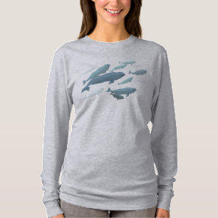 Beluga Whale Top女性のシロイルカのクジラのワイシャツの女性の Tシャツ