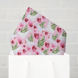Beluga Whale Valentine's Tissue Paper in Pink 薄葉紙