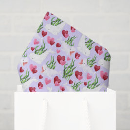 Beluga Whale Valentine's Tissue Paper in Purple 薄葉紙