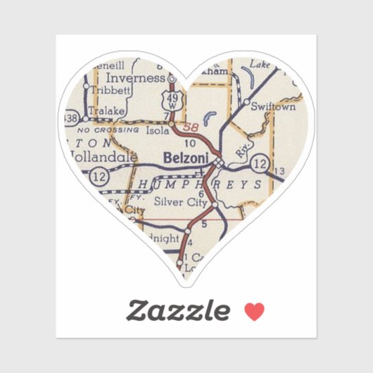 Belzoni MSヴィンテージの地図 シール (シート)