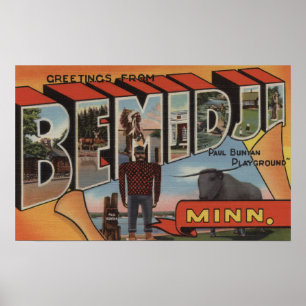 Bemidji、ミネソタ-大きい手紙場面 ポスター