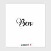 Benの名前 - 手書きカリグラフィー シール (シート)