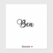 Benの名前 - 手書きカリグラフィー シール (シート)