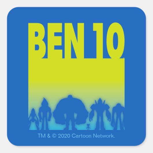 Ben 10エイリアンラインアップロゴ スクエアシール (正面)
