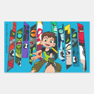 Ben 10エイリアン収集図 長方形シール