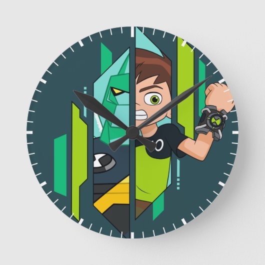Ben 10ダイヤモンドヘッドDNA変換 ラウンド壁時計 (正面)