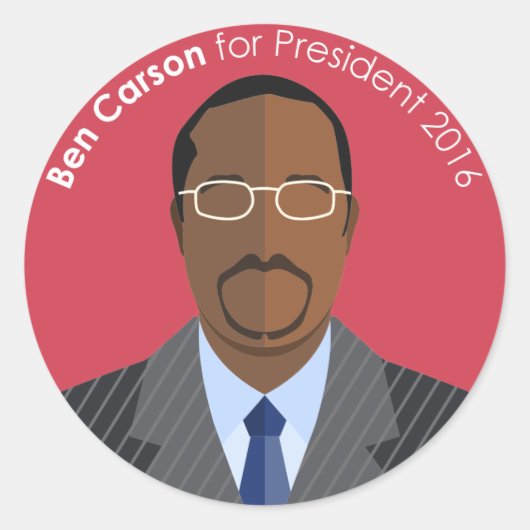 Ben Carson 2016社長のステッカスタムカー ラウンドシール (正面)