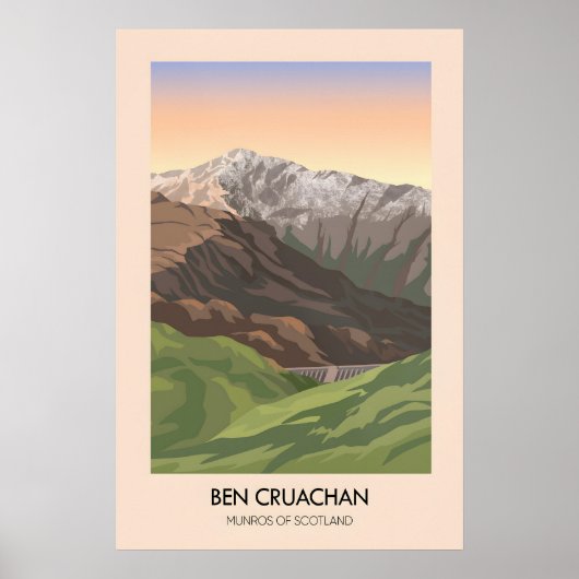Ben Cruachan Munros of Scotland Travel Poster ポスター (正面)