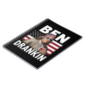 Ben Drankin Beer 7月4日ヴィンテージ国旗おもしろい ノートブック (左側)