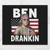 Ben Drankin Beer 7月4日ヴィンテージ国旗おもしろい ビールラベル (シングルラベル)