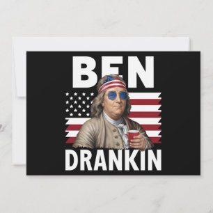 Ben Drankin Beer 7月4日ヴィンテージ国旗おもしろい 招待状