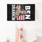 Ben Drankin Beer 7月4日ヴィンテージ国旗おもしろい 横断幕 (インサイチュ)