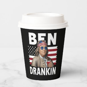 Ben Drankin Beer 7月4日ヴィンテージ国旗おもしろい 紙コップ