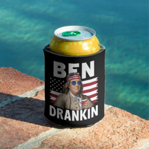 Ben Drankin Beer 7月4日ヴィンテージ国旗おもしろい 缶クーラー