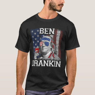 Ben Drankin Beer 7月4日Patriotic おもしろい USA Tシャツ