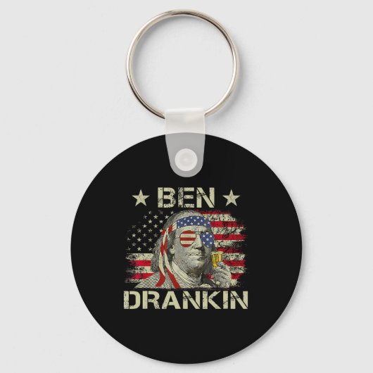 Ben Drankin Benjamin Franklin 7月4日おもしろいDr. キーホルダー (正面)