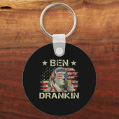 Ben Drankin Benjamin Franklin 7月4日おもしろいDr. キーホルダー (正面)