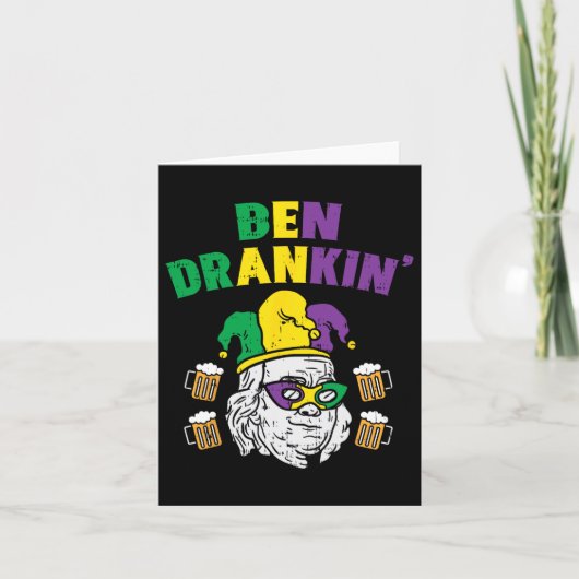 Ben Drankin Franklin米国マーディ・グラおもしろいス大統領 カード (正面)