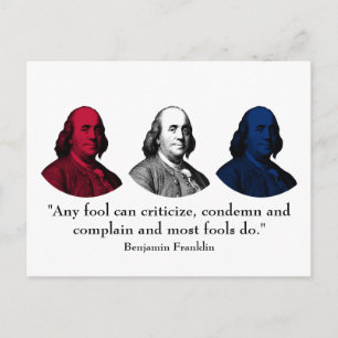 Ben Franklinと引用文:赤、白、青 ポストカード