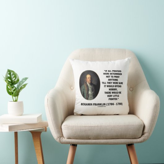 Ben Franklinプリンタからプリント印刷引用文へ クッション (椅子)