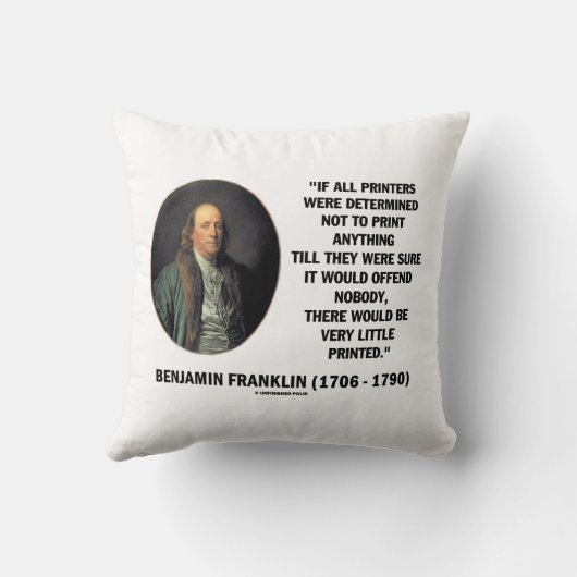 Ben Franklinプリンタからプリント印刷引用文へ クッション (裏面)